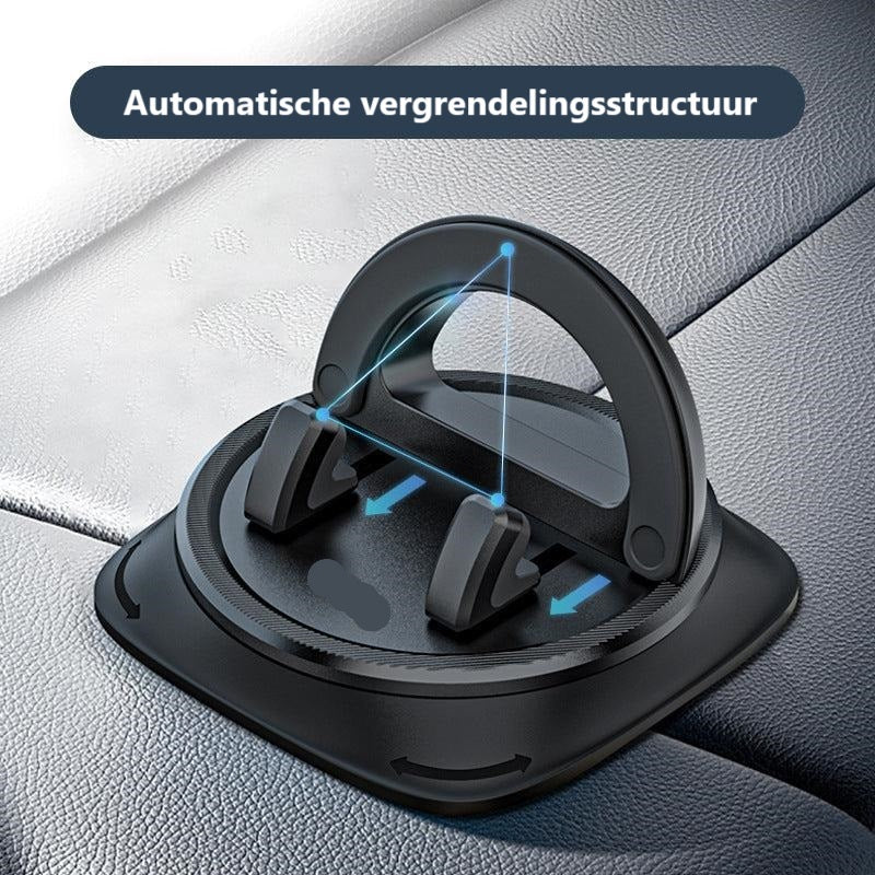 AutoGrip™ Dashboard Telefoonhouder – Veilig en Comfortabel Rijden met Één Handbeweging