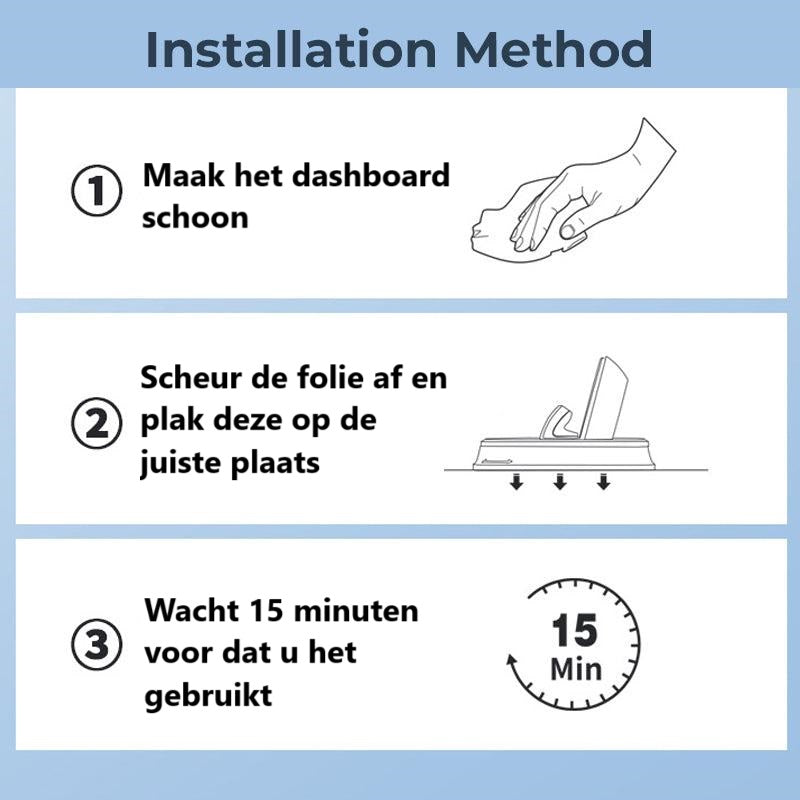 AutoGrip™ Dashboard Telefoonhouder – Veilig en Comfortabel Rijden met Één Handbeweging